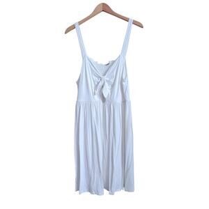 ASOS DESIGN tie front mini sundress in white size 14